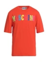 Moschino Man T-shirt Orange Size 38 Organic Cotton In Orange