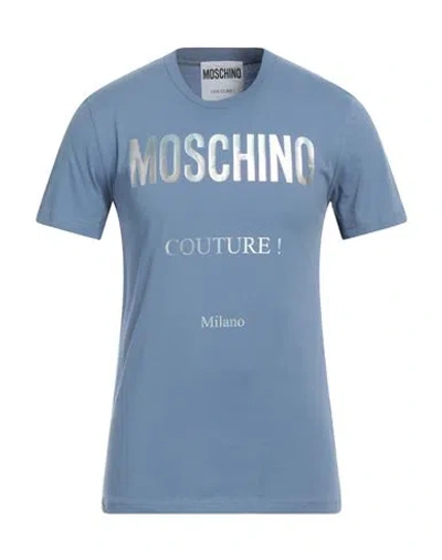 Moschino Man T-shirt Pastel Blue Size 34 Cotton