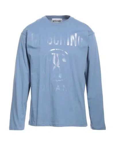 Moschino Man T-shirt Pastel Blue Size 38 Cotton