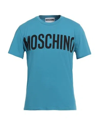 Moschino Man T-shirt Pastel Blue Size 42 Cotton
