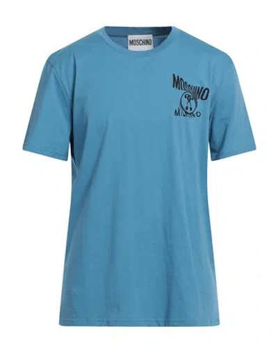 Moschino Man T-shirt Pastel Blue Size 46 Cotton