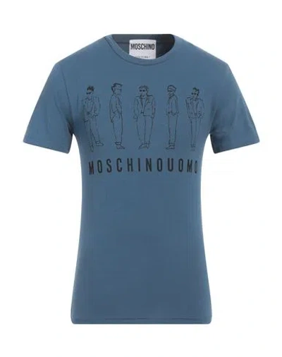 Moschino Man T-shirt Slate Blue Size 34 Cotton
