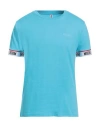 Moschino Man T-shirt Turquoise Size L Cotton In Blue