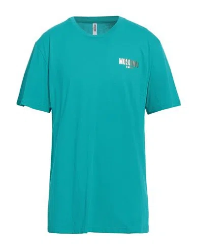 Moschino Man T-shirt Turquoise Size L Cotton In Blue