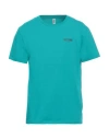 Moschino Man T-shirt Turquoise Size L Cotton, Elastane In Blue