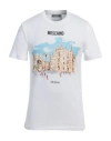 Moschino T-shirt With Round Neck And Short Sleeves In White
