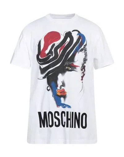 Moschino Man T-shirt White Size 36 Organic Cotton In Multi