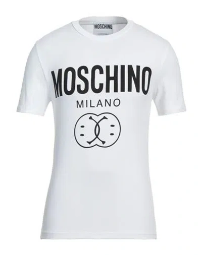 Moschino Man T-shirt White Size 46 Cotton, Elastane