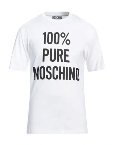 MOSCHINO MOSCHINO COUTURE MAN T-SHIRT WHITE SIZE 42 COTTON