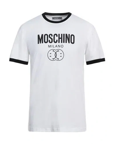 Moschino Man T-shirt White Size 44 Cotton, Elastane