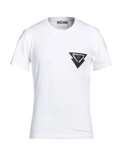 Moschino Man T-shirt White Size 46 Cotton, Elastane