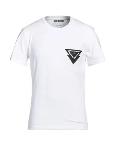 Moschino Man T-shirt White Size 44 Cotton, Elastane