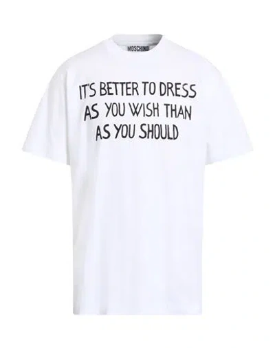 Moschino Man T-shirt White Size L Cotton