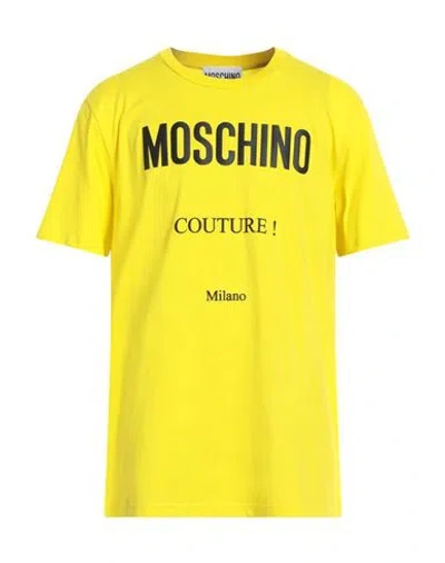 Moschino Man T-shirt Yellow Size 46 Cotton