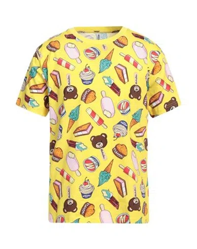Moschino Swim Man T-shirt Yellow Size M Cotton, Elastane