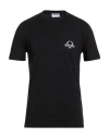 Moschino Short-sleeve Black T-shirt With Intricate Embroidery In Black