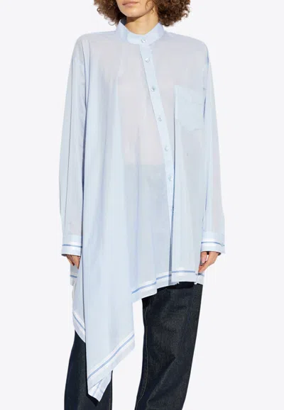 Moschino Poplin Shirt Handkerchief In Blue