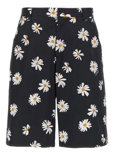 Moschino 'margherite' Print Bermuda Shorts In Black