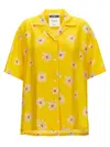 Moschino Floral Pattern Collared Neck Short Sleeves Shirt In Yellow