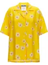 Moschino Floral Pattern Collared Neck Short Sleeves Shirt In Yellow