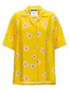 Moschino Floral Pattern Collared Neck Short Sleeves Shirt In Yellow