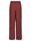 Moschino Silk Pants With Graphic Pattern In Maroon