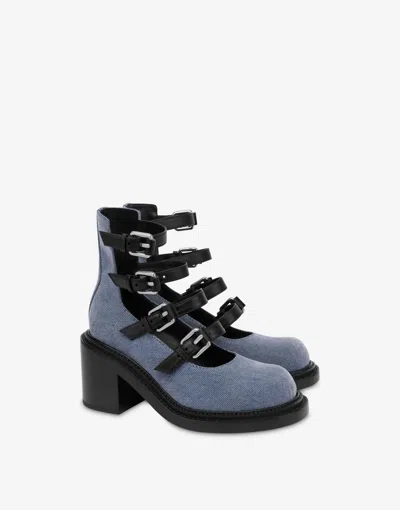 Moschino Mary Jane Olivia Con Tacco In Blue