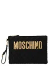 Moschino Black Logo Print Clutch