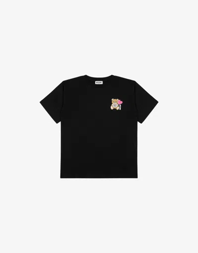 Moschino Maxi Cotton T-shirt Teddy Bear In Black