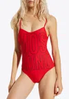 Moschino Maxi Logo One-piece Swimsuit In Red