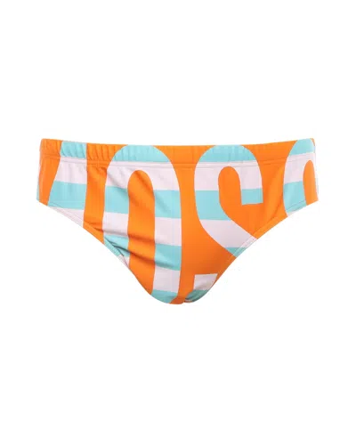 Moschino Maxi Logo Swim Briefs In Orange