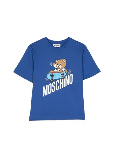 Moschino Kids' Maxi Logo T-shirt In Blue