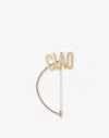 Moschino Maxi Pin With Ciao Chain In Gold