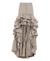 Moschino Skirt With Asymmetrical Ruffled High-low Hem In Beige