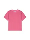 Moschino Pink T-shirt With All-over Logo In Fuchsia