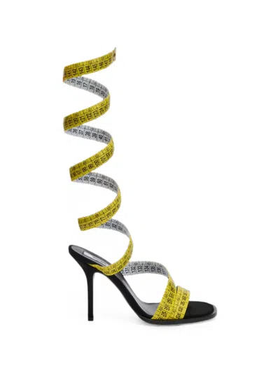 Moschino Measuring-tape Spiral Sandals In Yellow