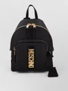 Moschino Logo-lettering Front-pocket Backpack In Black