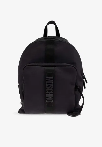 Moschino Medium Cordura Nylon Backpack In Black