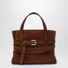 Moschino Medium Handbag In Brown Suede In Brown