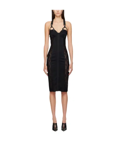 Moschino Medium-length Floral Dress In Black
