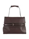 Moschino Medium Tie Me Buckle-strap Handbag In Brown