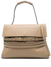 Moschino Tie Me Medium Handbag In Neutral