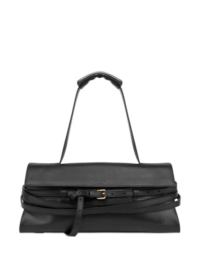 Moschino Medium Tie Me Shoulder Bag In Black