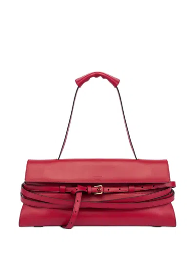 Moschino Medium Tie Me Shoulder Bag In Pink