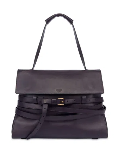 Moschino Medium Tie Me Shoulder Bag In Purple