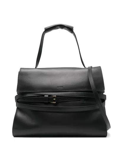 Moschino Medium Tie Me Tote Bag In Black
