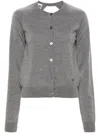 Moschino Open Back Buttoned Knit Cardigan In Black