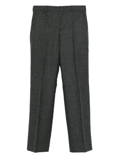 Moschino Mélange-effect Tailored Trousers In Gray