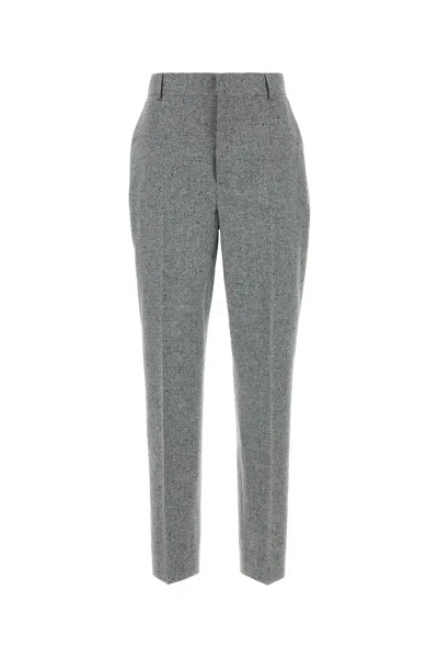 Moschino Melange Grey Silk Blend Pant In Gray