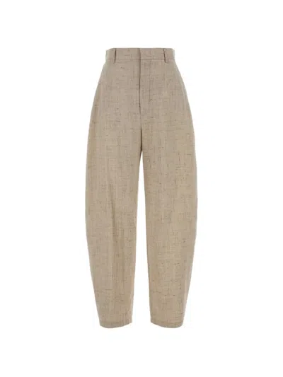 Moschino Melange Tailored Trousers In Neutral